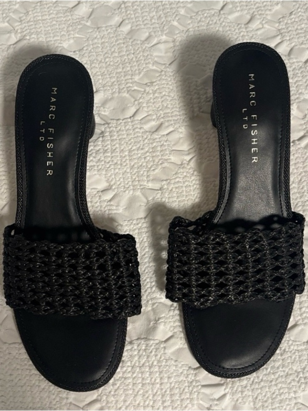 Marc Fisher Black Braided Slide Sandals NWT. JAzmine - Picture 3 of 7